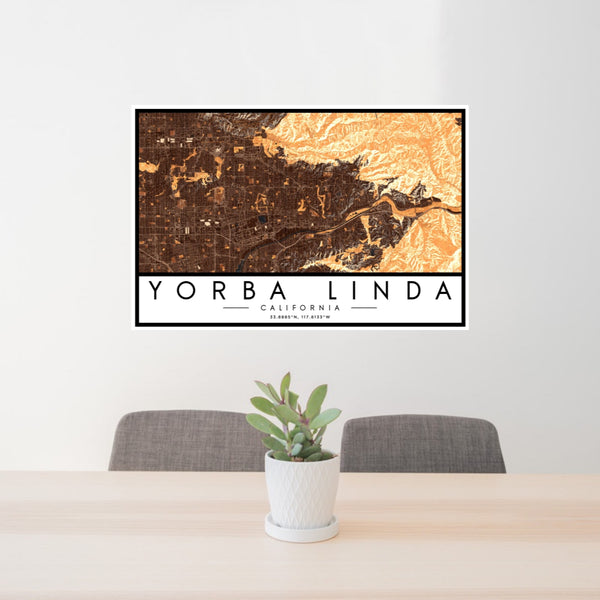 Yorba Linda - California Map Print in Ember