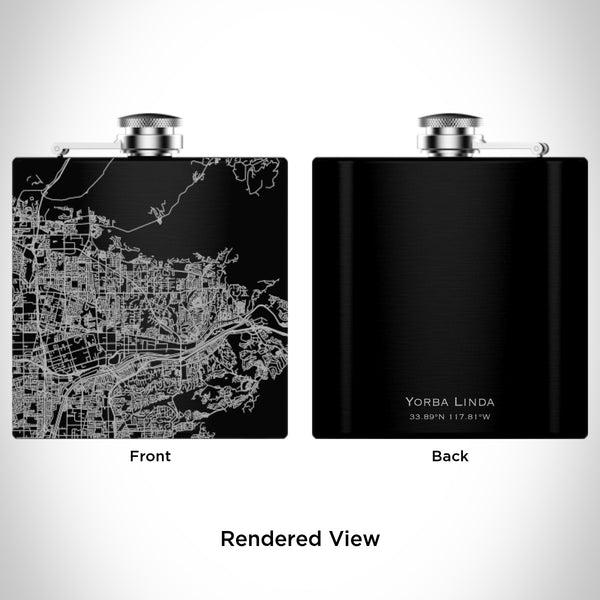 Yorba Linda - California Map Hip Flask in Matte Black