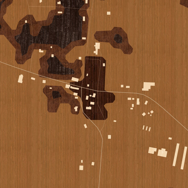 Yorkville Tennessee Map Print in Ember Style Zoomed In Close Up Showing Details