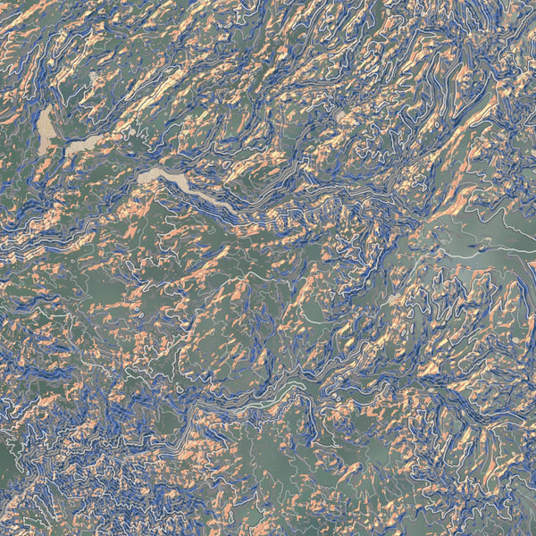 Yosemite National Park Map Print in Afternoon Style Zoomed In Close Up Showing Details