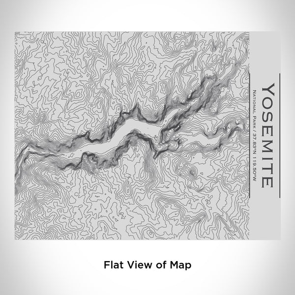 Yosemite National Park - California Map Bottle with Bamboo Top