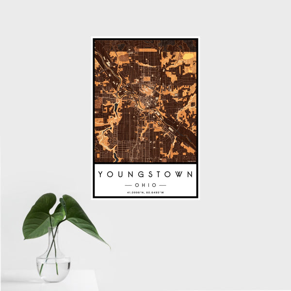Youngstown - Ohio Map Print in Ember