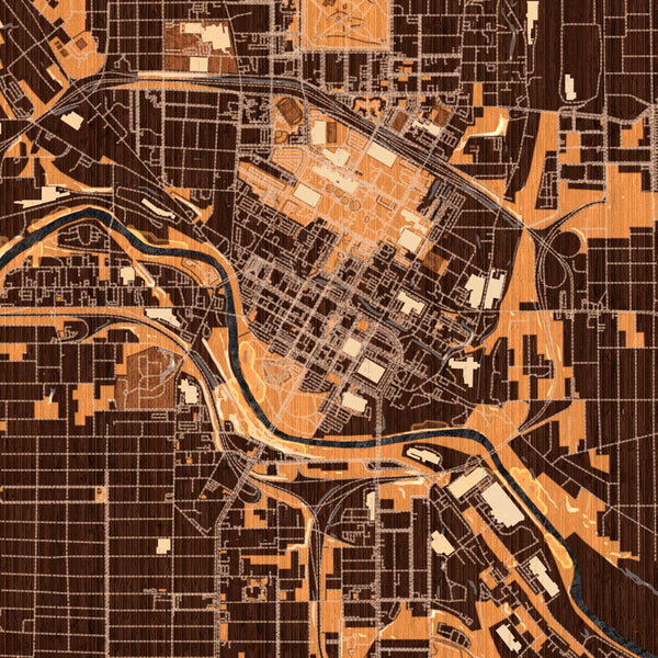 Youngstown - Ohio Map Print in Ember