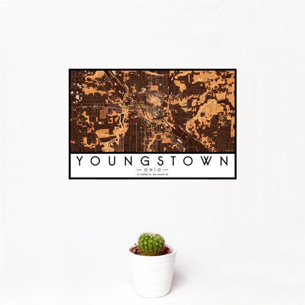 Youngstown - Ohio Map Print in Ember