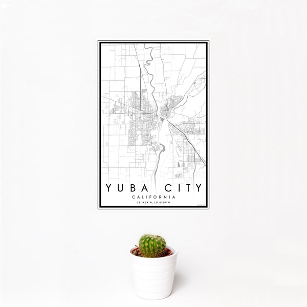 Yuba City - California Classic Map Print