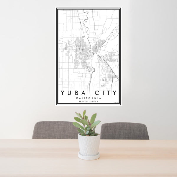 Yuba City - California Classic Map Print