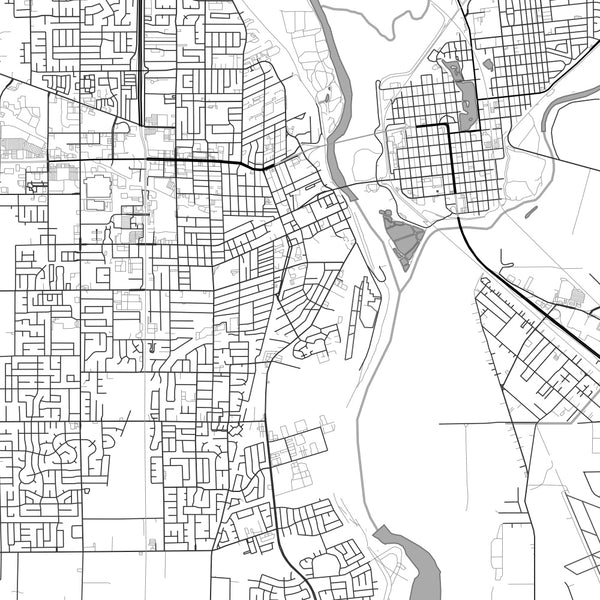 Yuba City - California Classic Map Print