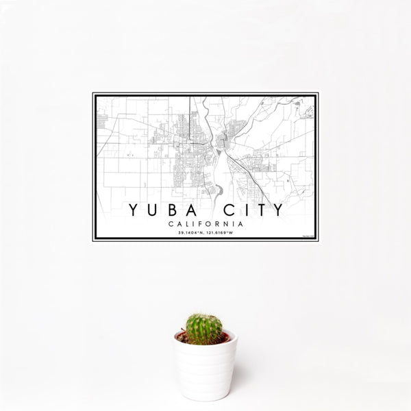 Yuba City - California Classic Map Print