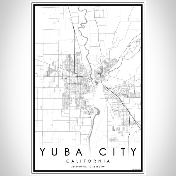 Yuba City - California Classic Map Print