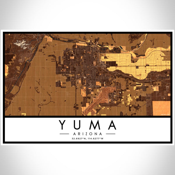 Yuma - Arizona Map Print in Ember