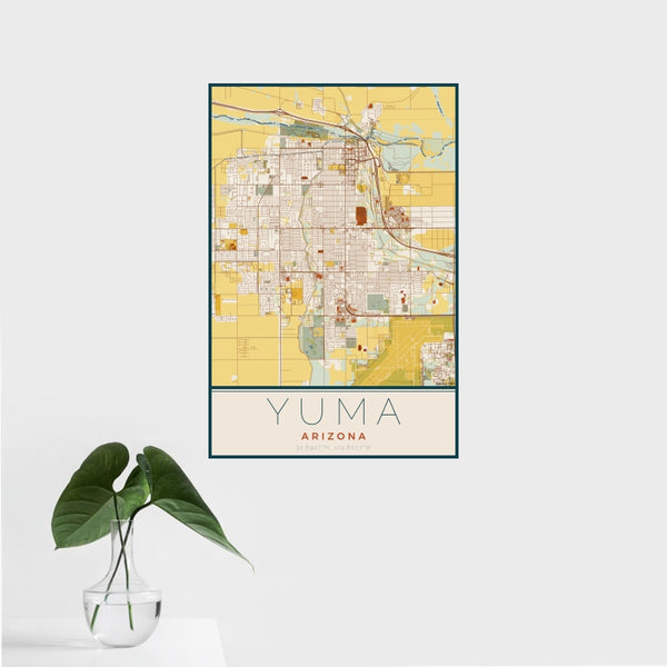 Yuma - Arizona Map Print in Woodblock