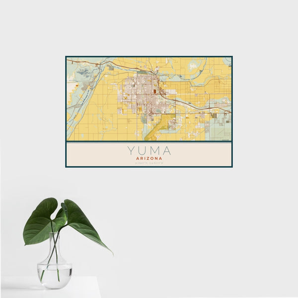 Yuma - Arizona Map Print in Woodblock