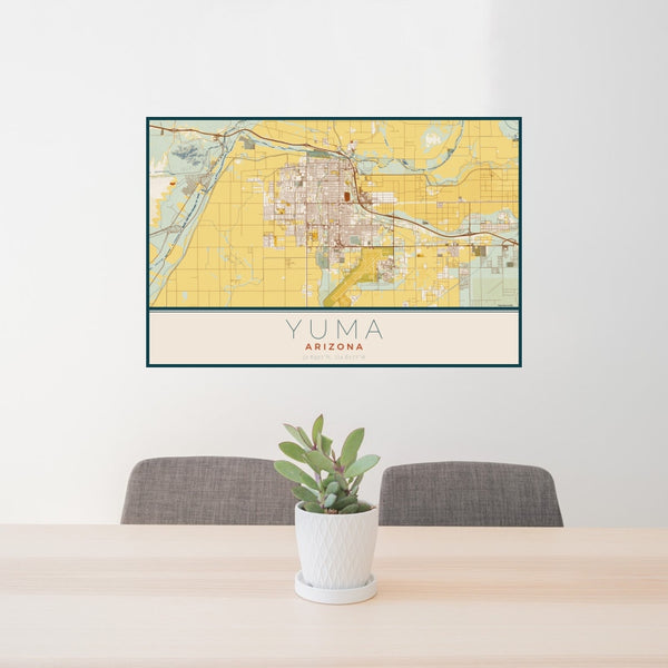 Yuma - Arizona Map Print in Woodblock