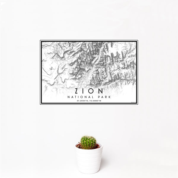 Zion National Park - Utah Classic Map Print