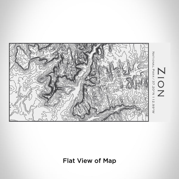 Rendered View of Zion National Park Map Engraving on 17oz Stainless Steel Insulated Cola Bottle in White