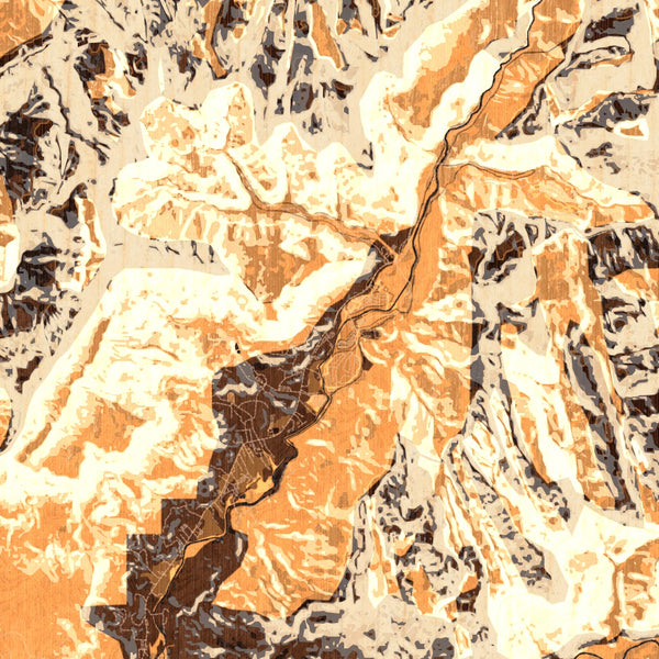 Zion National Park - Utah Map Print in Ember