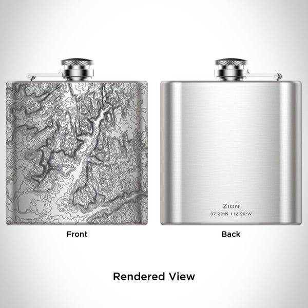 Zion National Park - Utah Map Hip Flask